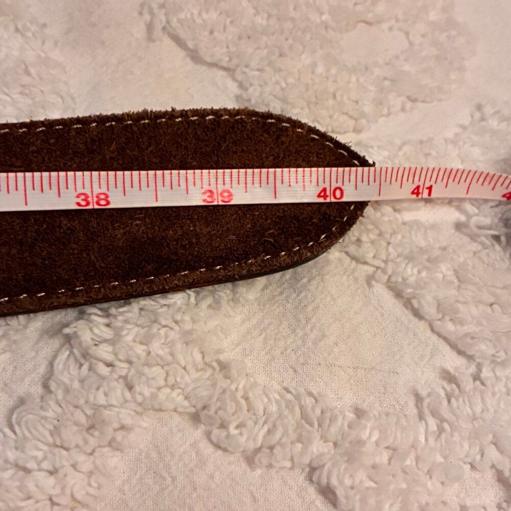 Vtg Women’s Coach Brown Suede Brass Grommet Belt Brass Buckle Size Medium - Picture 12 of 12